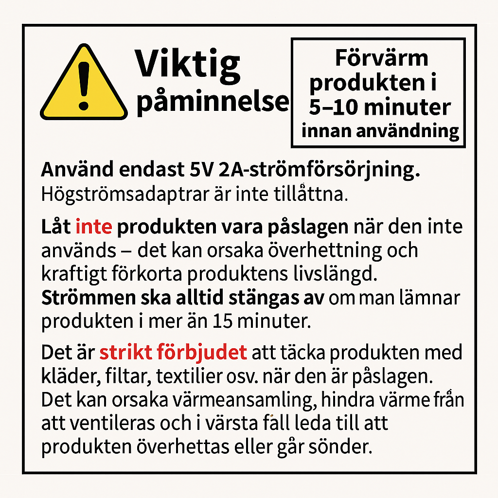 USB Fotvärmare – Panikvärmaren