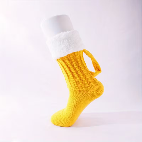 Ölstrumpor med öglor – gul